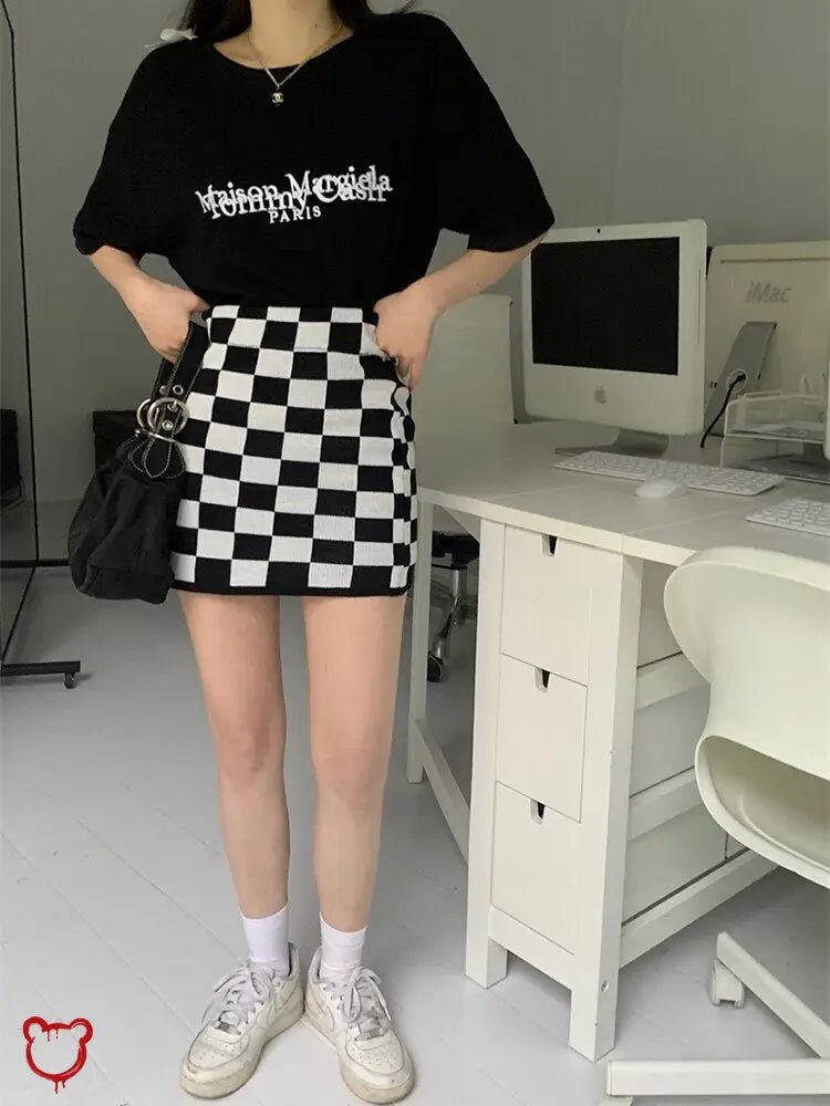 Black Check Grunge Mini - The Cursed Closet