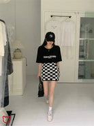 Black Check Grunge Mini - The Cursed Closet