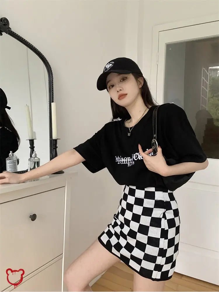 Black Check Grunge Mini - The Cursed Closet