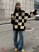 Black Checkerboard Sweater - The Cursed Closet