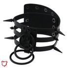 Black Choker with Triple Rings - The Cursed Closet