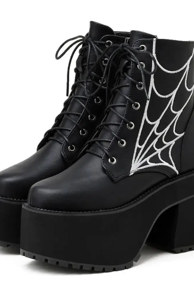 "Black Cobweb Boots"