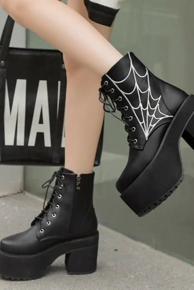 "Black Cobweb Boots"