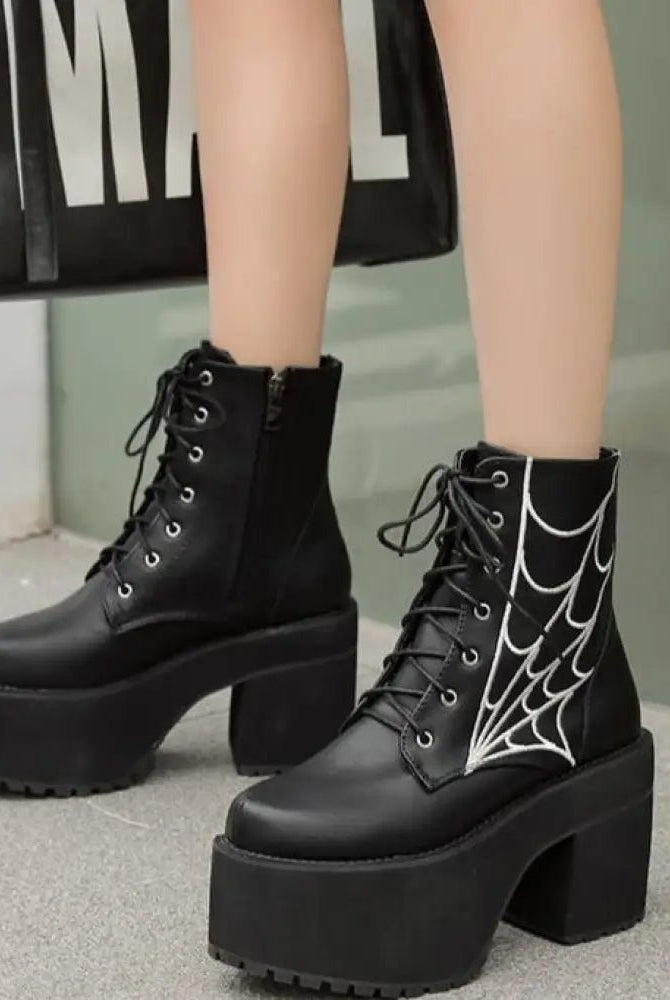 "Black Cobweb Boots"