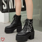 Black Cobweb Boots Clothing