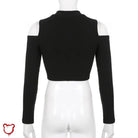 Black Cut Out Crop Top - The Cursed Closet