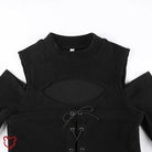 Black Cut Out Crop Top - The Cursed Closet