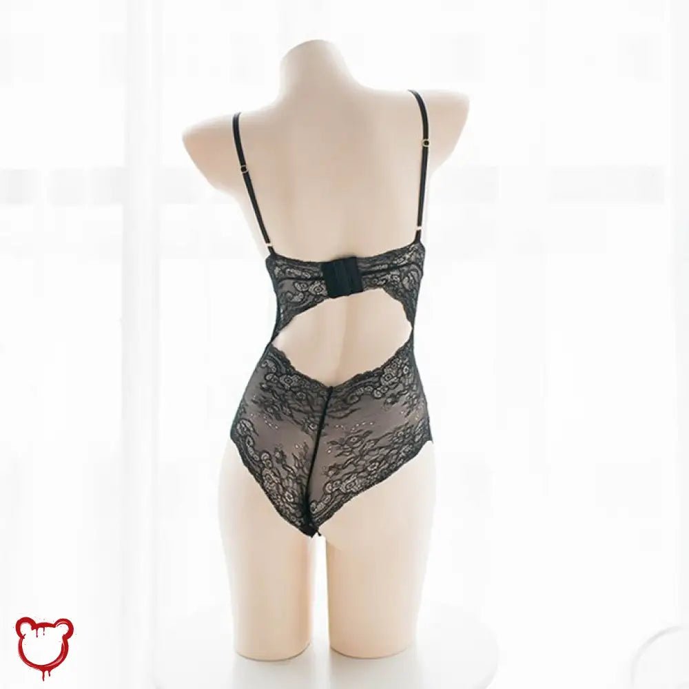 Black Cutout Bodysuit - The Cursed Closet