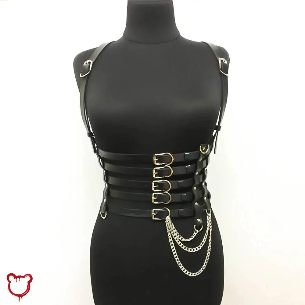 Black Faux Leather Body Harness - The Cursed Closet