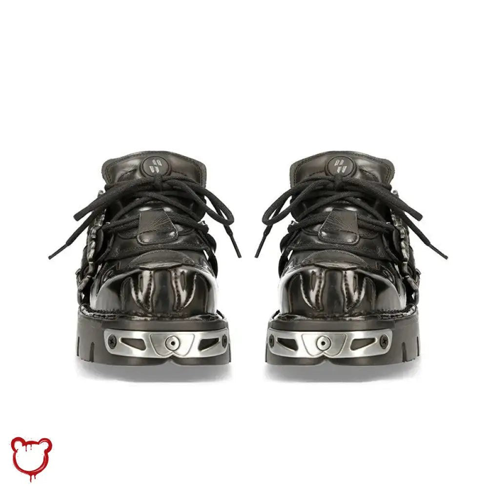 Black Faux Leather Buckle Shoes' - The Cursed Closet