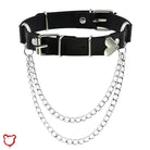 Black Faux Leather Chain Choker' - The Cursed Closet