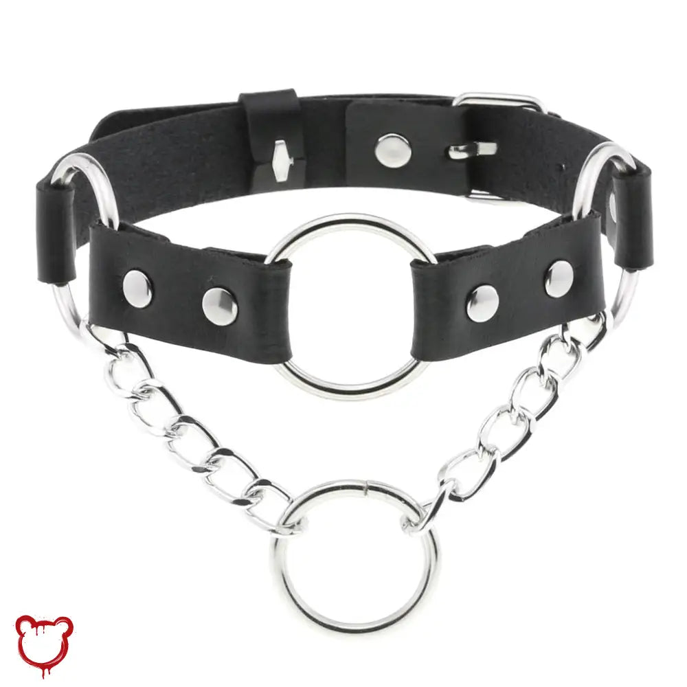 Black Faux Leather Choker - The Cursed Closet