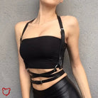 Black Faux Leather Harness - The Cursed Closet