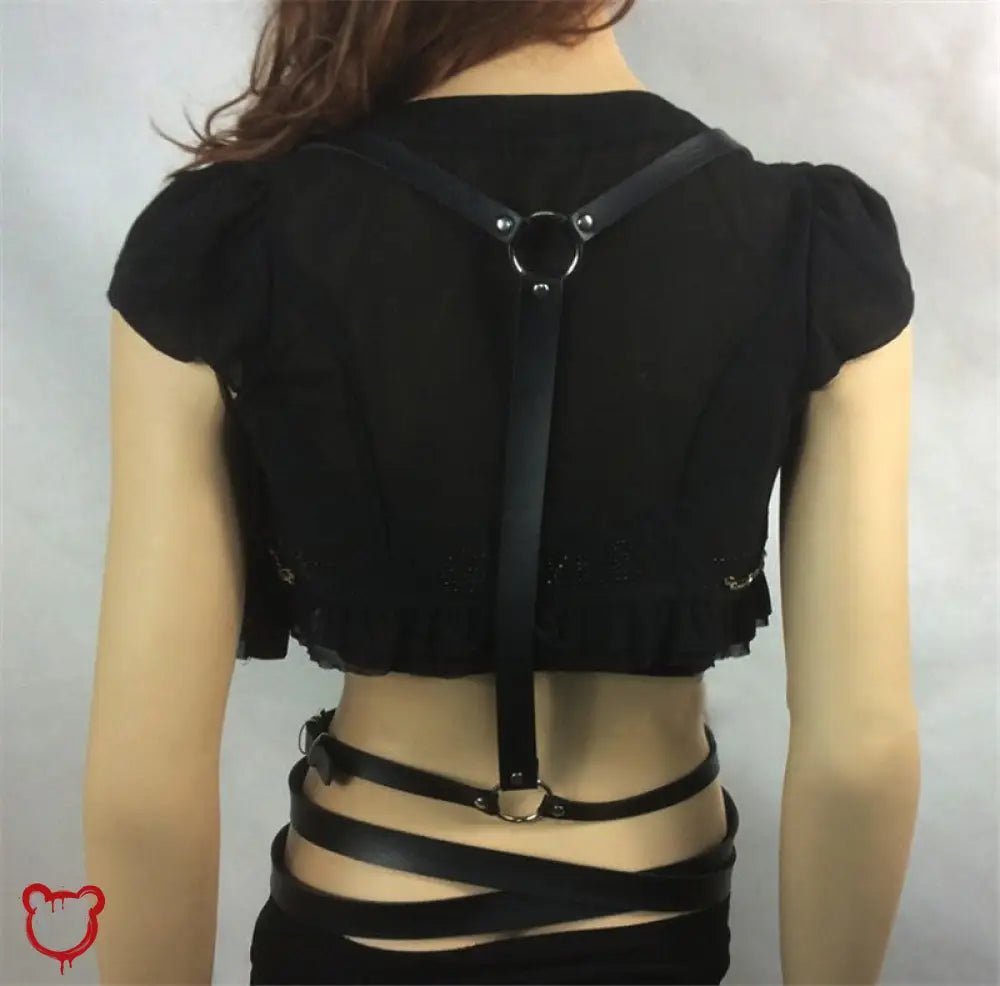 Black Faux Leather Harness - The Cursed Closet