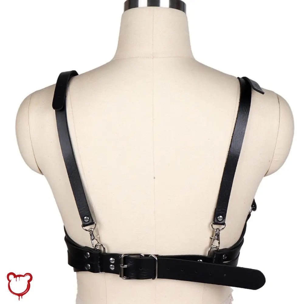Black Faux Leather Harness - The Cursed Closet
