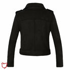 Black Faux Suede Biker Jacket - The Cursed Closet