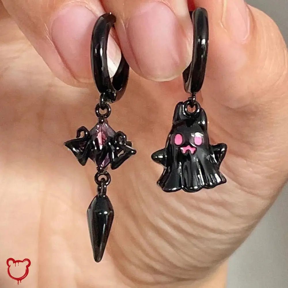 Black Ghost Dangle Earrings - The Cursed Closet