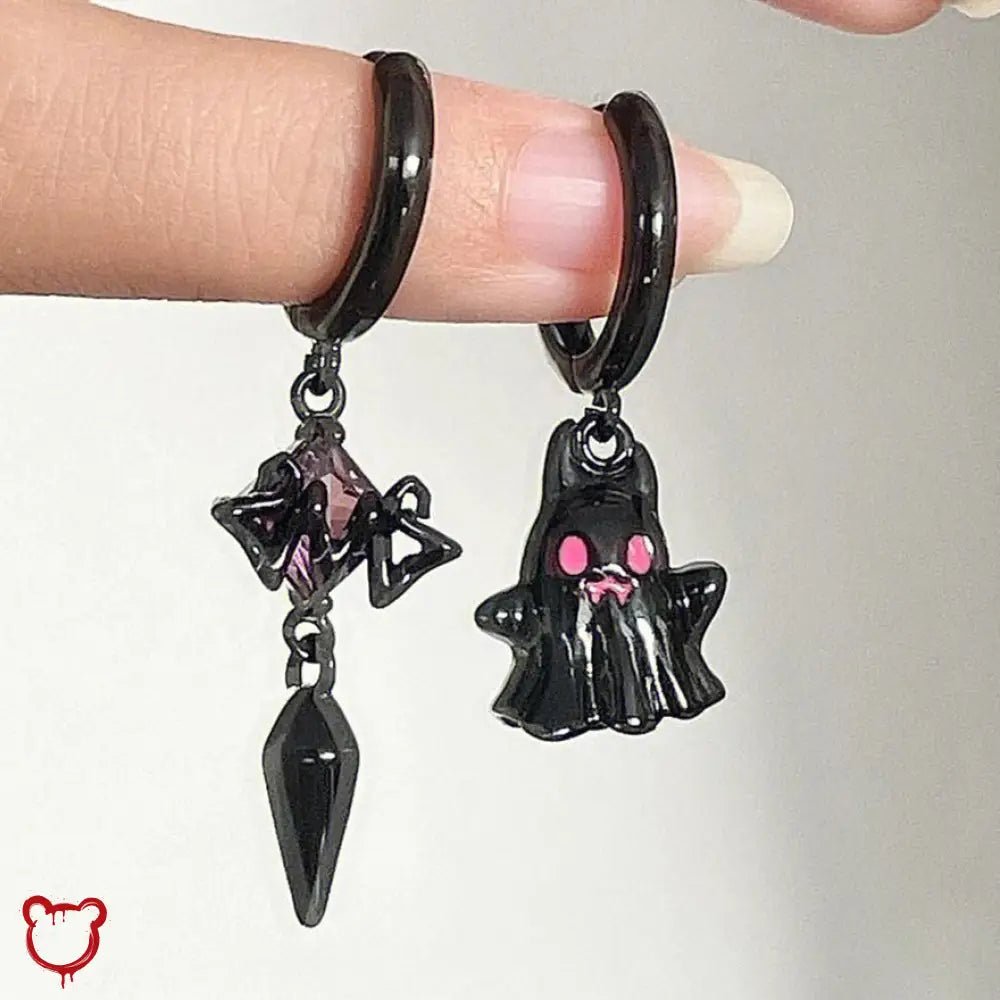 Black Ghost Dangle Earrings - The Cursed Closet