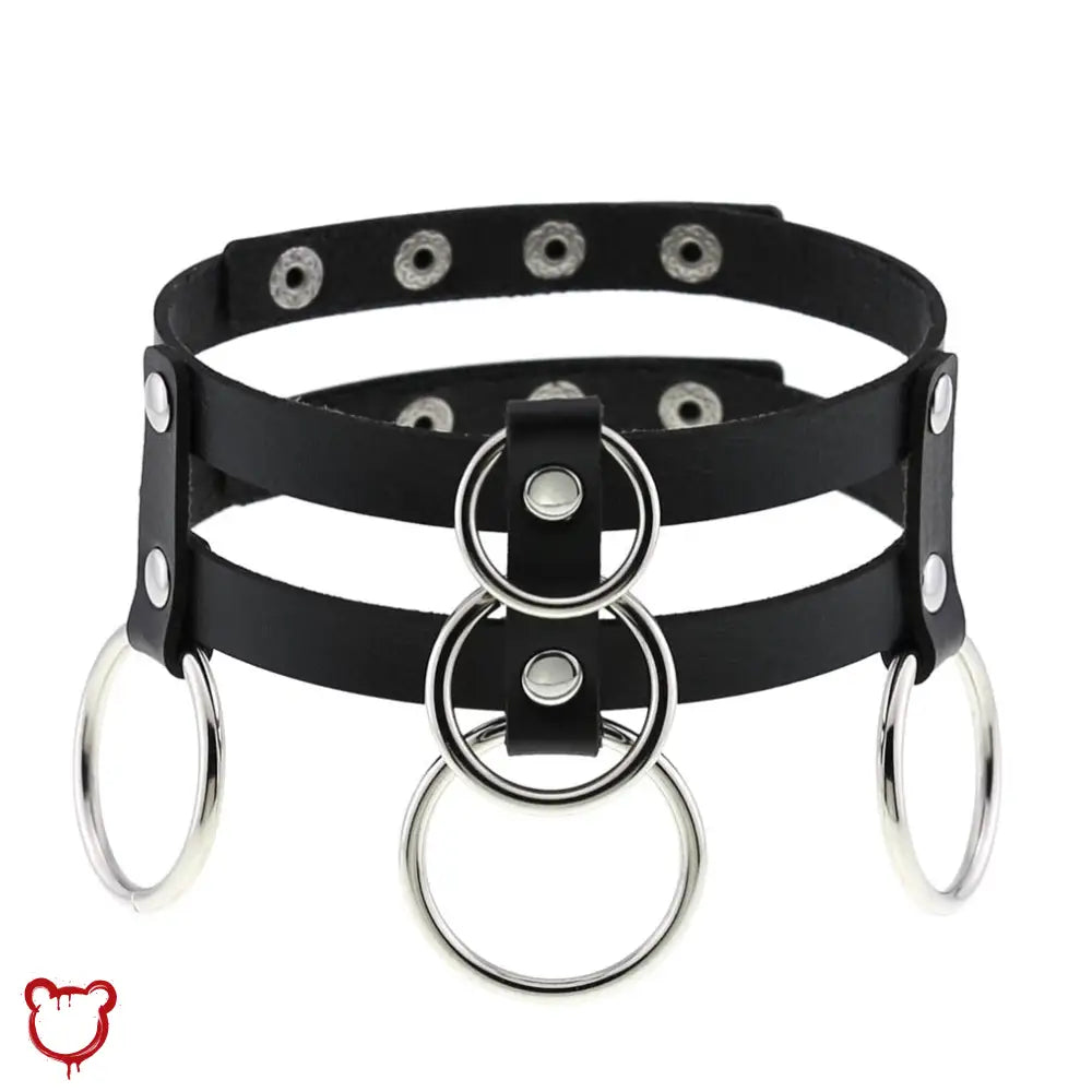 Black Ghostly Ring Choker Oxq05 Accessories