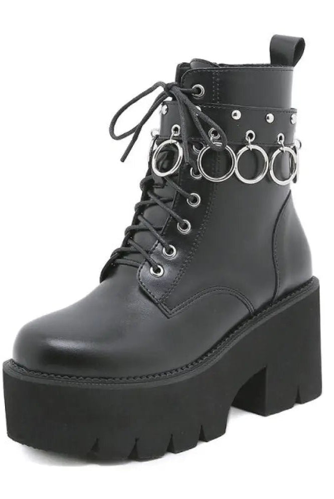 Black Goth Ankle Boots'