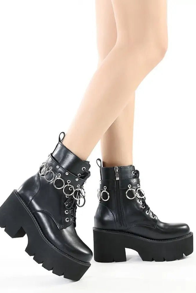 Black Goth Ankle Boots'