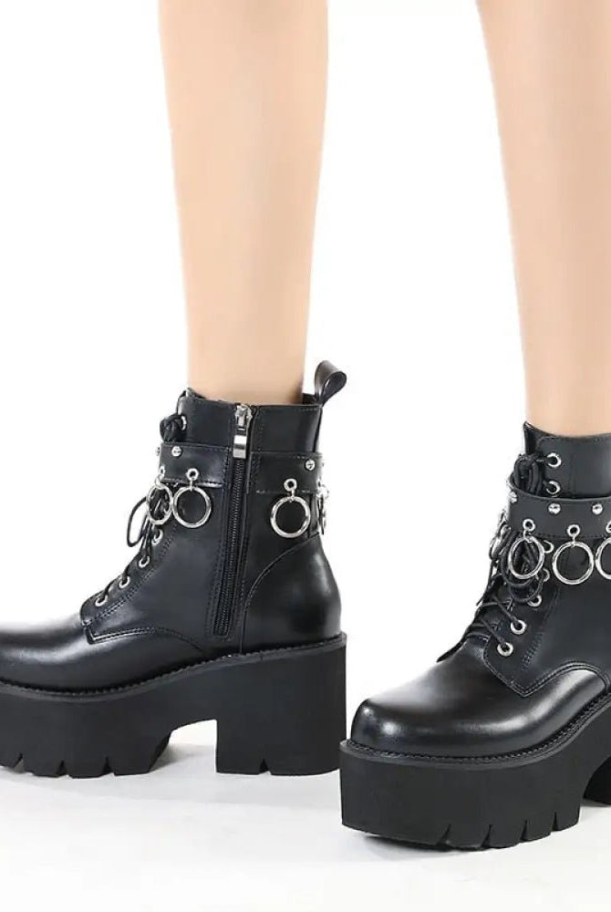 Black Goth Ankle Boots'