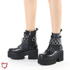 Black Goth Ankle Boots' - The Cursed Closet