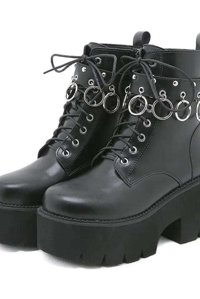 Black Goth Ankle Boots'