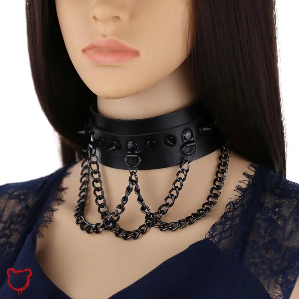 Black Goth Chain Choker - The Cursed Closet