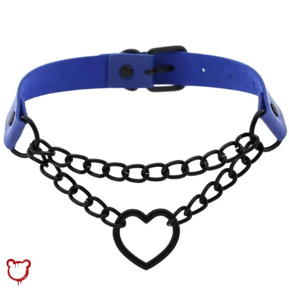 Black Goth Heart Choker - 16 Colors - The Cursed Closet