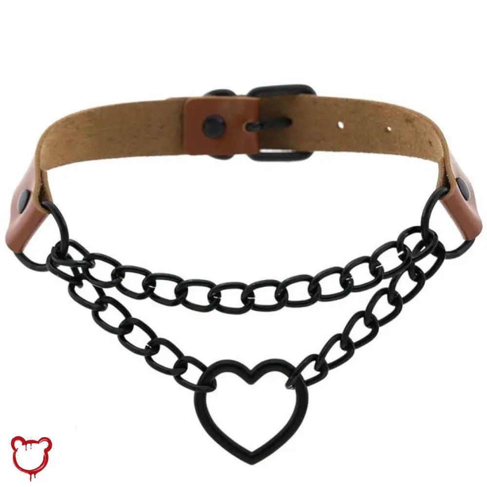 Black Goth Heart Choker - 16 Colors - The Cursed Closet