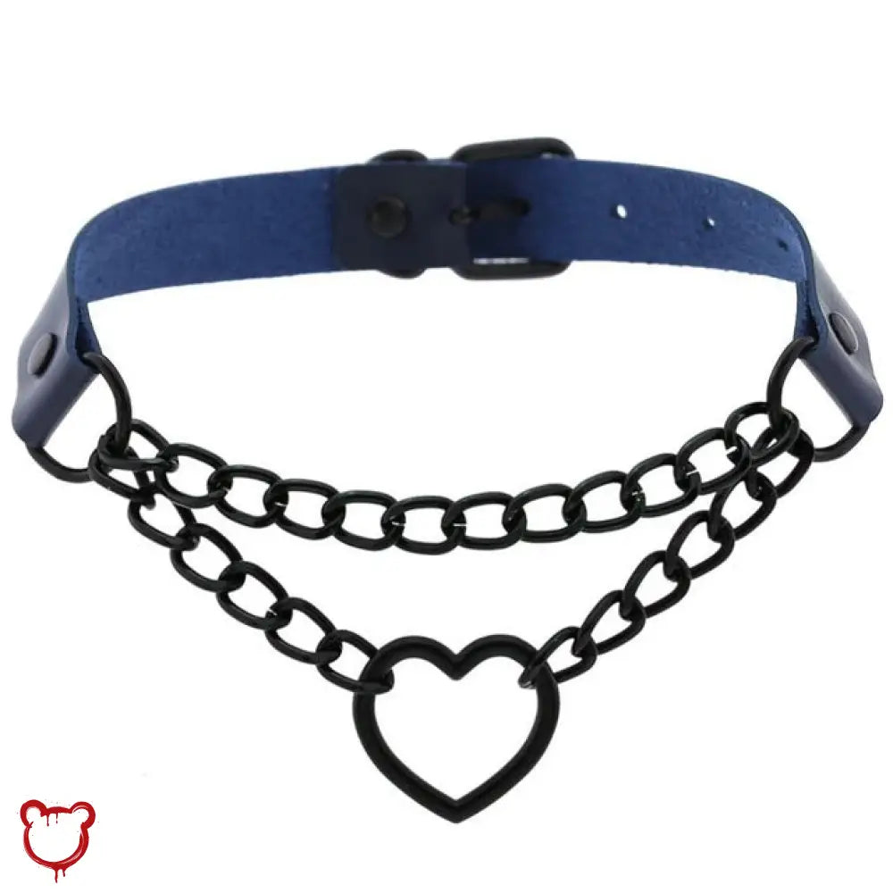 The Cursed Closet 'Invocation' Heart faux leather choker (16 colours) at $15.99 USD