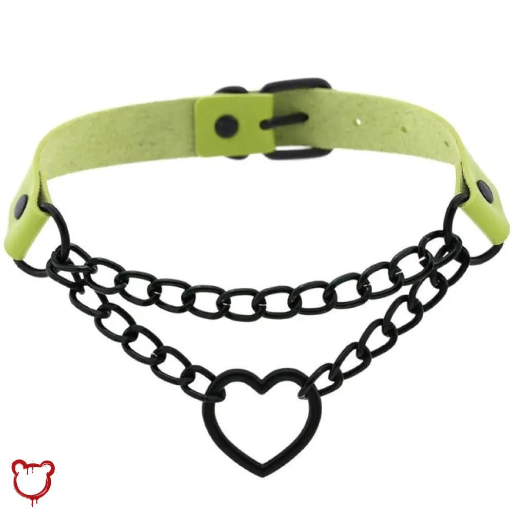 Black Goth Heart Choker - 16 Colors - The Cursed Closet