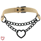 The Cursed Closet 'Invocation' Heart faux leather choker (16 colours) at $15.99 USD