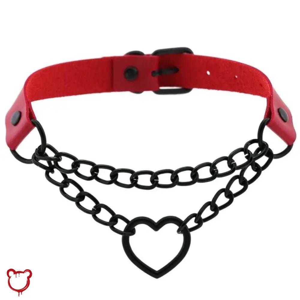 Black Goth Heart Choker - 16 Colors - The Cursed Closet