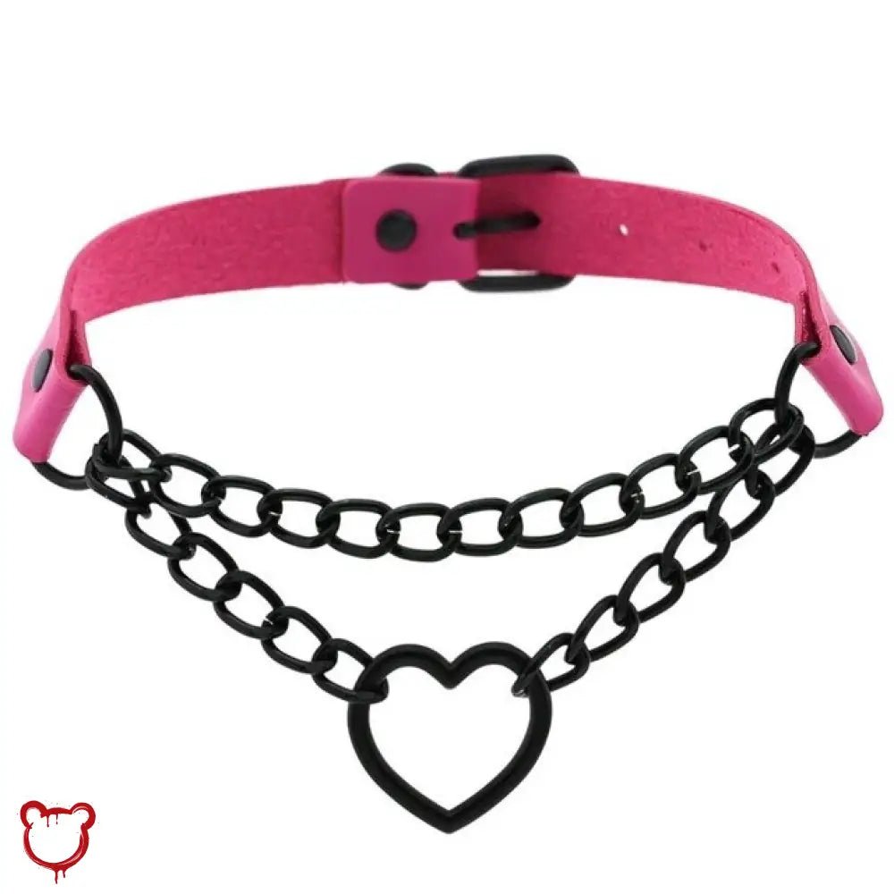 Black Goth Heart Choker - 16 Colors - The Cursed Closet