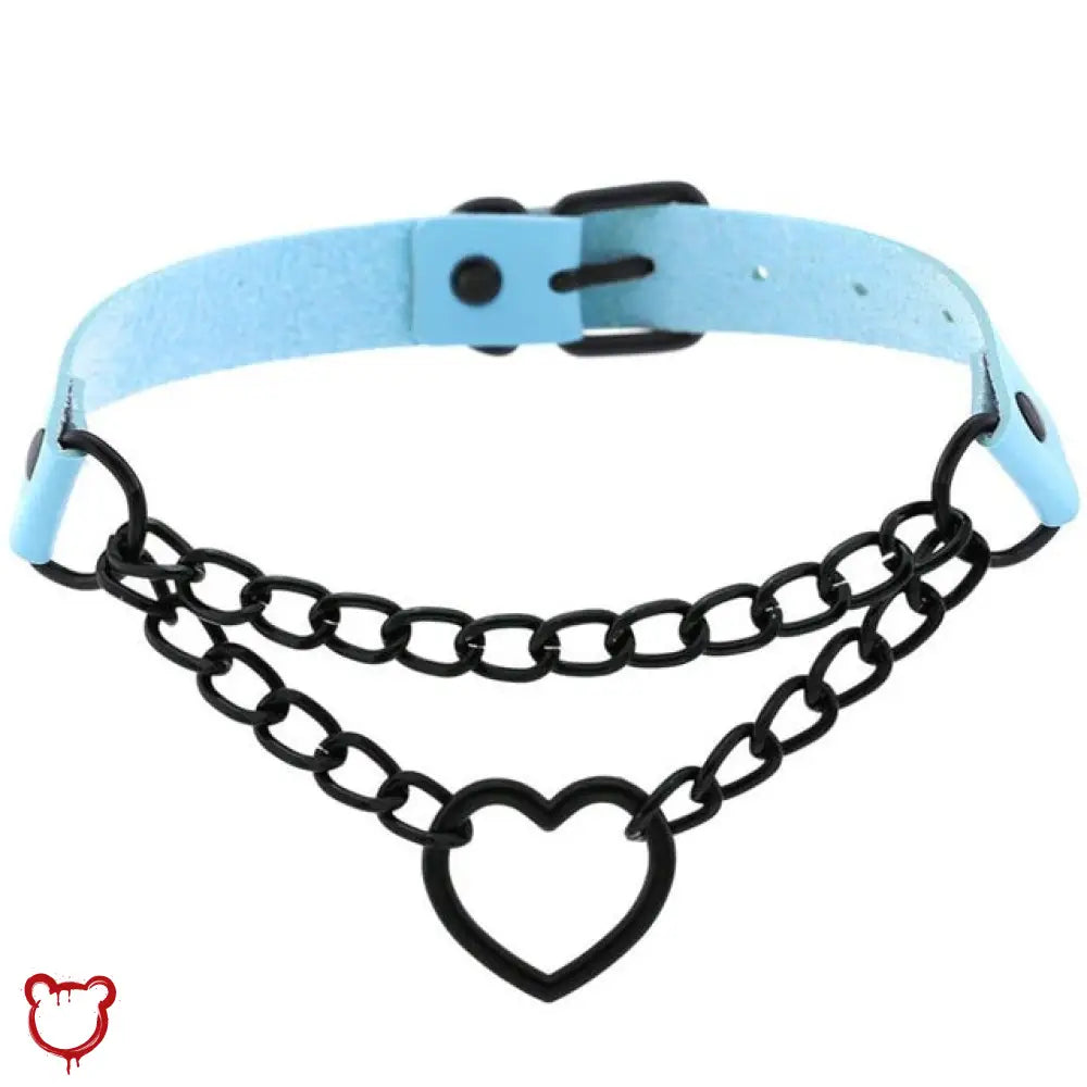 The Cursed Closet 'Invocation' Heart faux leather choker (16 colours) at $15.99 USD