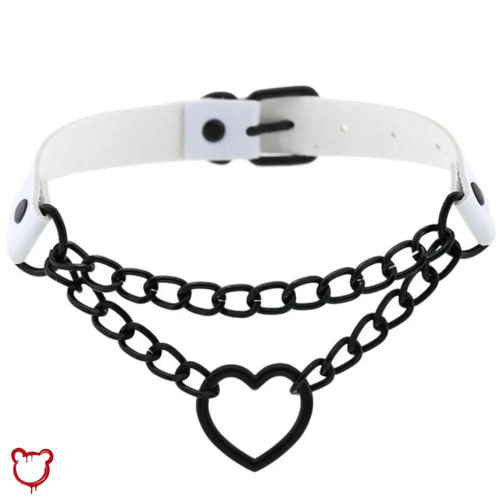 The Cursed Closet 'Invocation' Heart faux leather choker (16 colours) at $15.99 USD