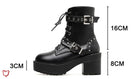 Black Goth Lace - Up Boots - The Cursed Closet