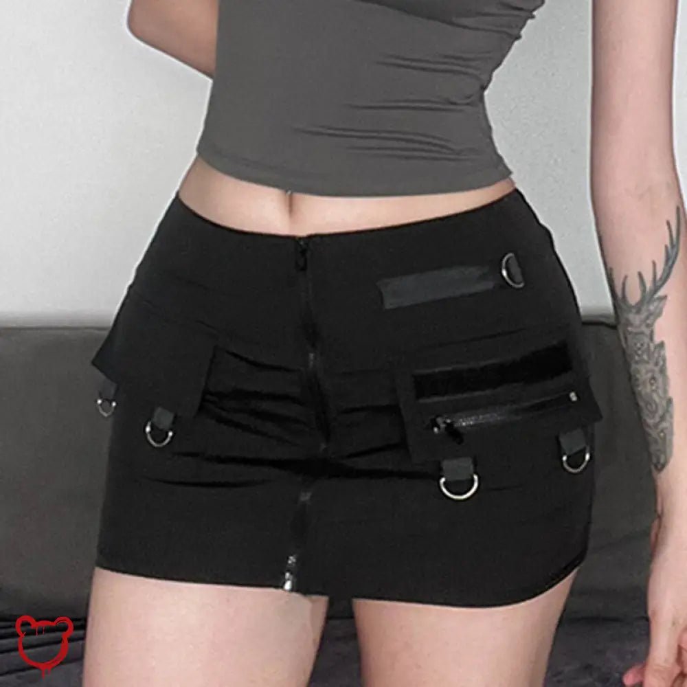 Black Goth Miniskirt Revamped' - The Cursed Closet