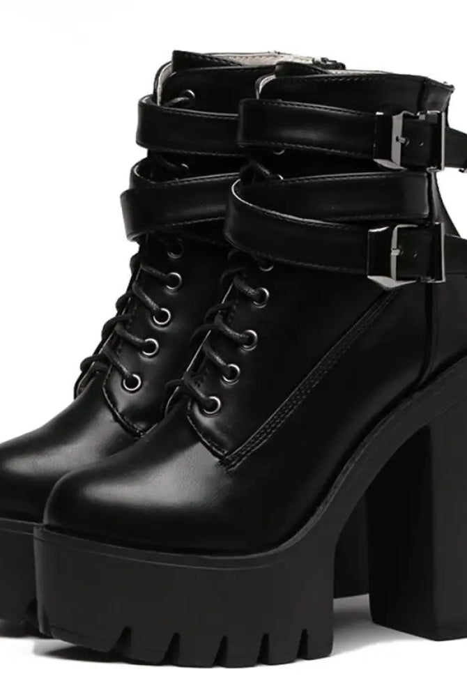 "Black Goth Platform Boots by Gatekeeper"