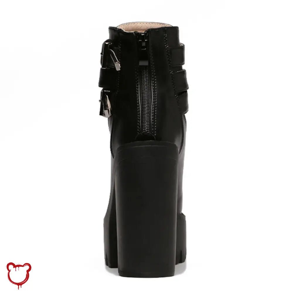 "Black Goth Platform Boots by Gatekeeper" - The Cursed Closet