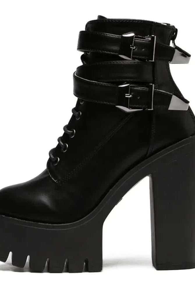 "Black Goth Platform Boots by Gatekeeper"