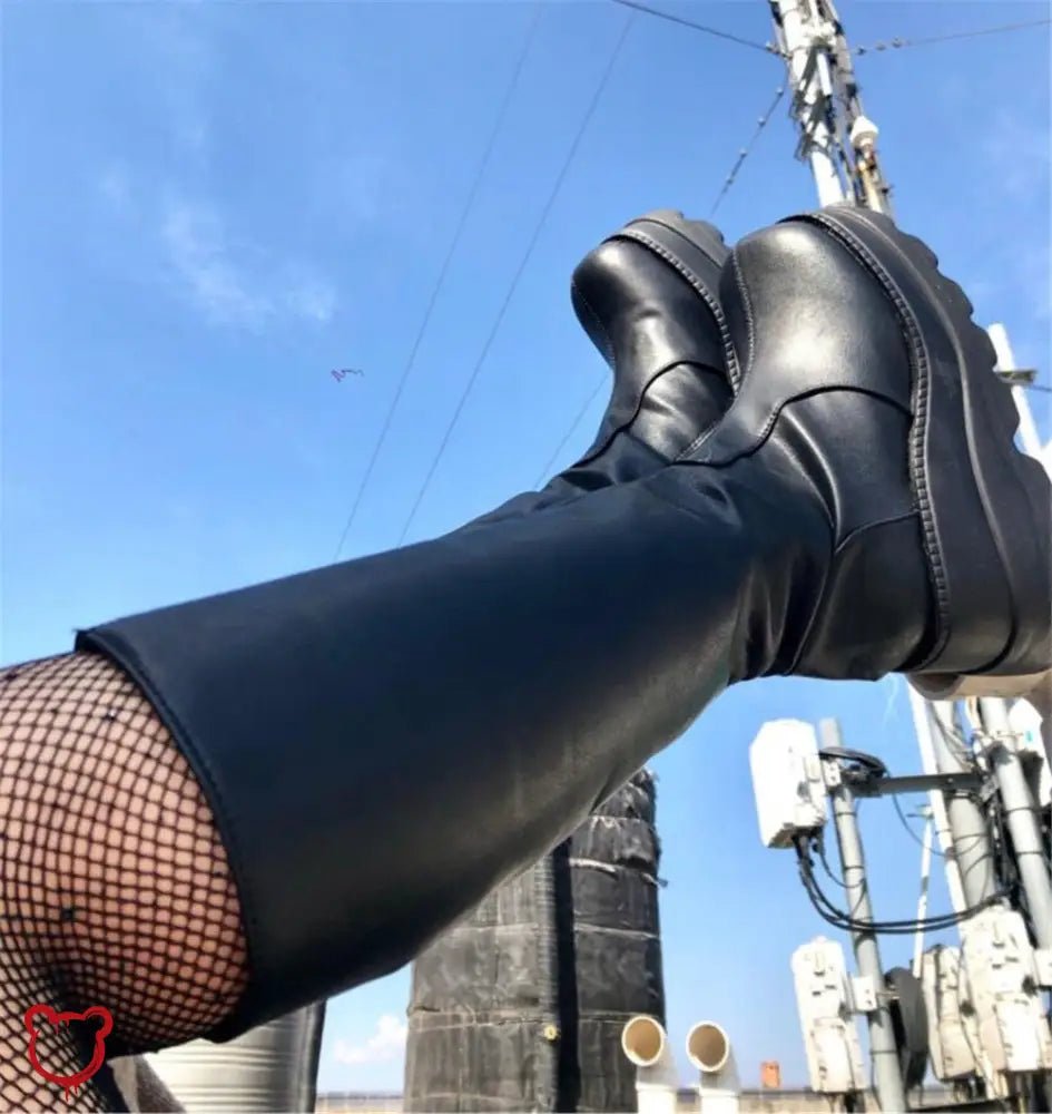 Black Goth Platform Boots' - The Cursed Closet