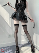 Black Goth Pu Leather Lingerie Set Clothing