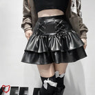 Black Goth Pu Leather Skirt Clothing