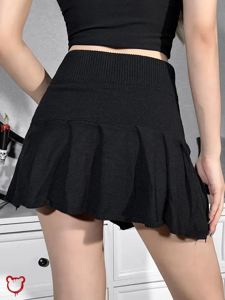 Black Gothic A - Line Mini Skirt - The Cursed Closet