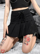 Black Gothic A - Line Mini Skirt - The Cursed Closet