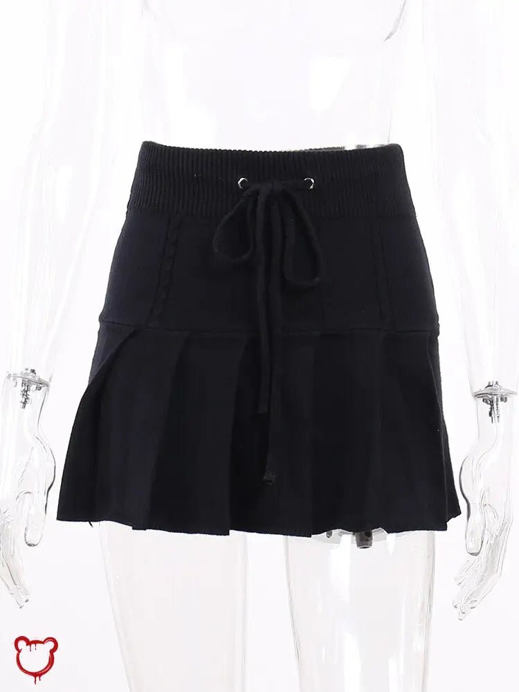 Black Gothic A - Line Mini Skirt - The Cursed Closet