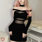 Black Gothic Corset Dress' - The Cursed Closet